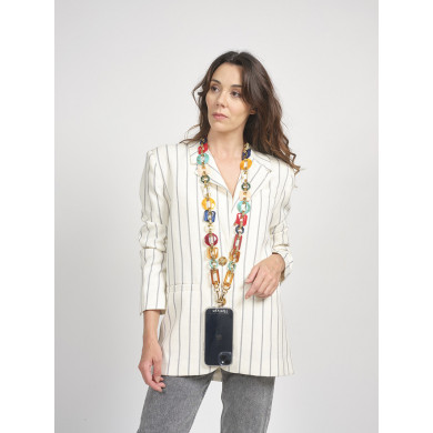 Chaîne maillons L 120cm Lagos - Multicolore & or