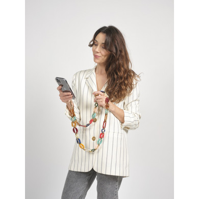 Chaîne maillons L 120cm Lagos - Multicolore & or