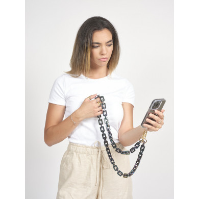 Chaîne maillons M 120cm Montréal - Noir chromé