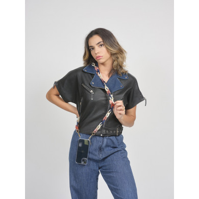 Chaîne maillons L 124cm Charlotte - Multicolore rose