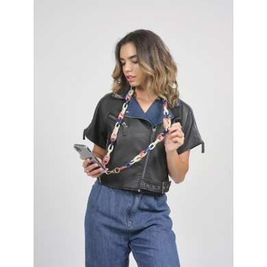 Chaîne maillons L 124cm Charlotte - Multicolore rose