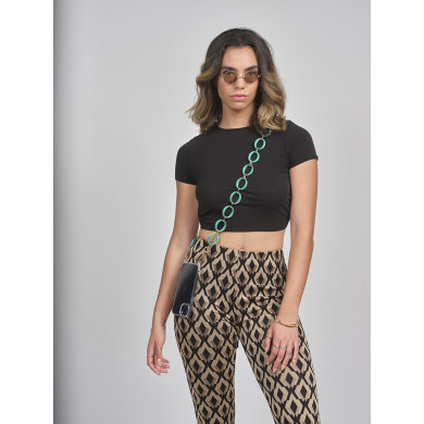 Chaîne maillons L 120cm La Havane - Bleu turquoise