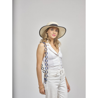 Chaîne maillons L 120cm La Havane - Bleu