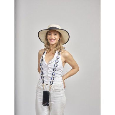 Chaîne maillons L 120cm La Havane - Bleu