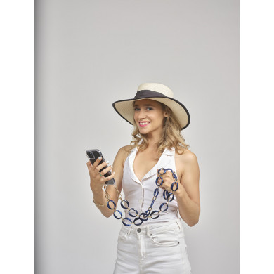 Chaîne maillons L 120cm La Havane - Bleu