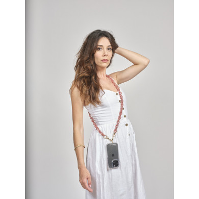 Chaîne maillons S 120cm Pékin - Rose