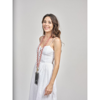 Chaîne maillons S 120cm Pékin - Rose