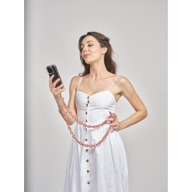 Chaîne maillons S 120cm Pékin - Rose