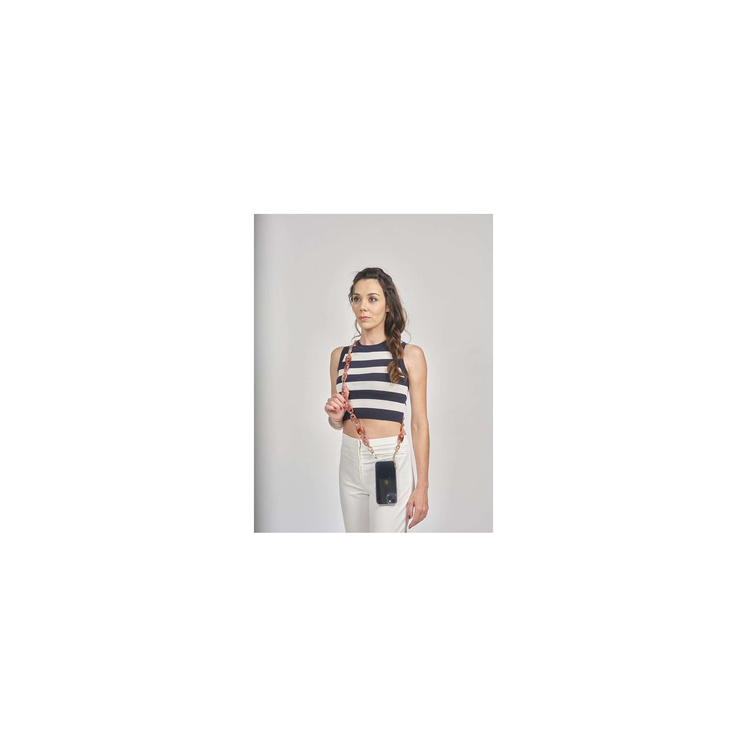 Chaîne maillons M 121cm Budapest - Rose