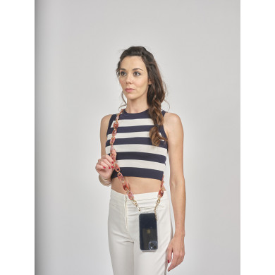 Chaîne maillons M 121cm Budapest - Rose