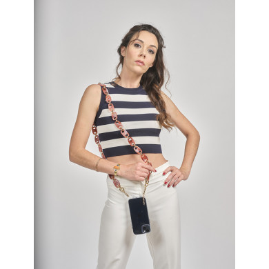 Chaîne maillons M 121cm Budapest - Rose