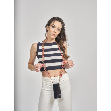 Chaîne maillons M 121cm Budapest - Rose