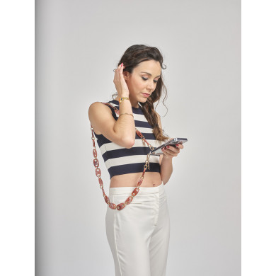 Chaîne maillons M 121cm Budapest - Rose