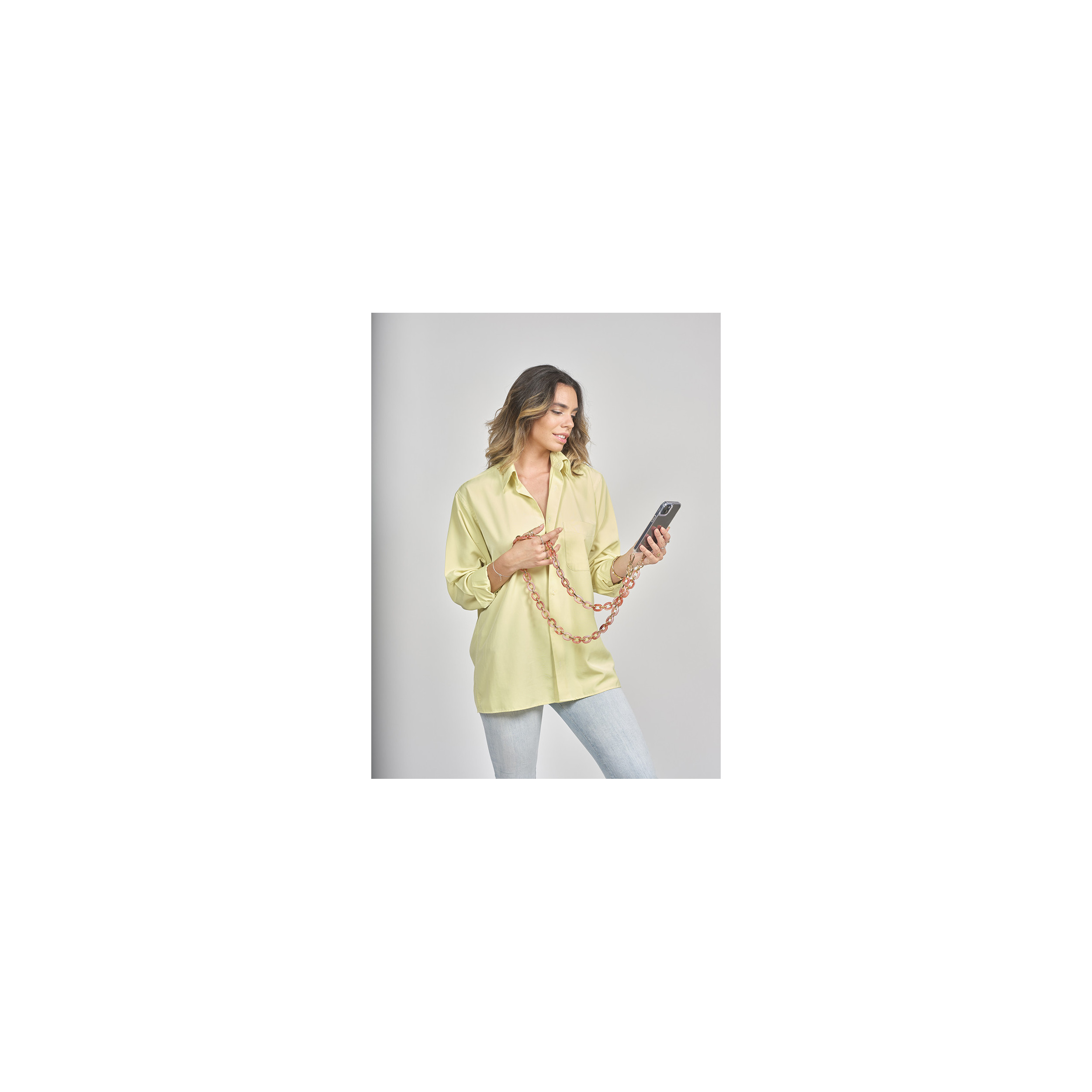 Chaîne maillons M 120cm Londres - Rose