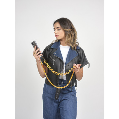 Chaîne maillons M 120cm Londres - Jaune moutarde