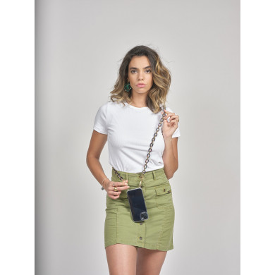 Chaîne maillons S 122cm Marseille - Violet multicolore & or