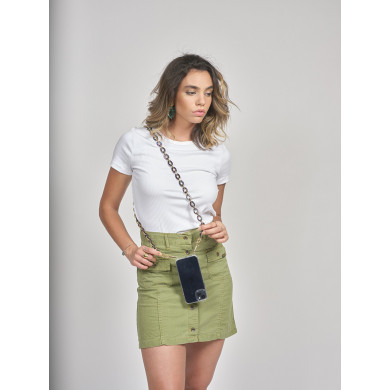 Chaîne maillons S 122cm Marseille - Violet multicolore & or