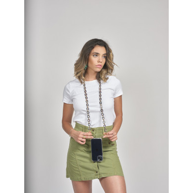 Chaîne maillons S 122cm Marseille - Violet multicolore & or