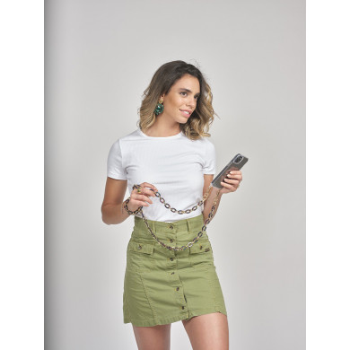 Chaîne maillons S 122cm Marseille - Violet multicolore & or