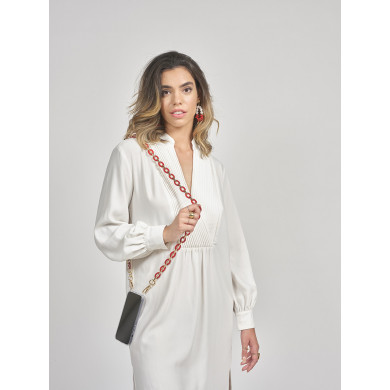 Chaîne maillons S 122cm Marseille - Rouge & or