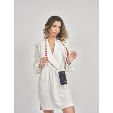 Chaîne maillons S 122cm Marseille - Rouge & or