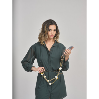 Chaîne maillons M 119cm Amsterdam - Beige