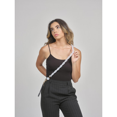 Chaîne maillons M 120cm Tokyo - Blanc translucide