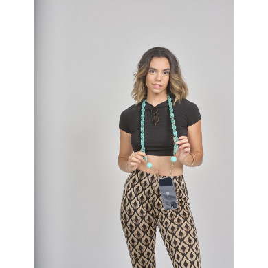 Chaîne maillons M 120cm Tokyo - Bleu turquoise