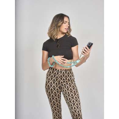 Chaîne maillons M 120cm Tokyo - Bleu turquoise