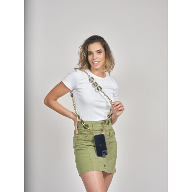 Chaîne maillons L 120cm Prague - Vert bouteille