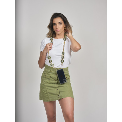 Chaîne maillons L 120cm Prague - Vert bouteille