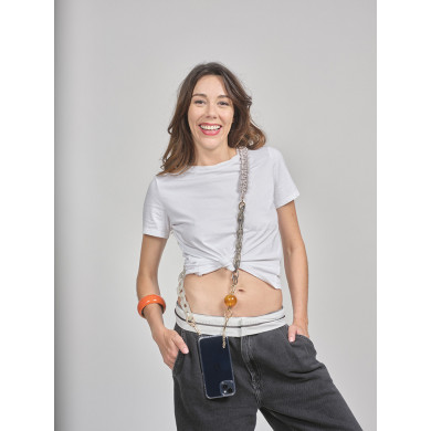 Chaîne triple maillons M 125cm Rome - Nuances de gris