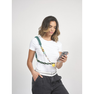 Chaîne triple maillons M 125cm Rome - Nuances de vert