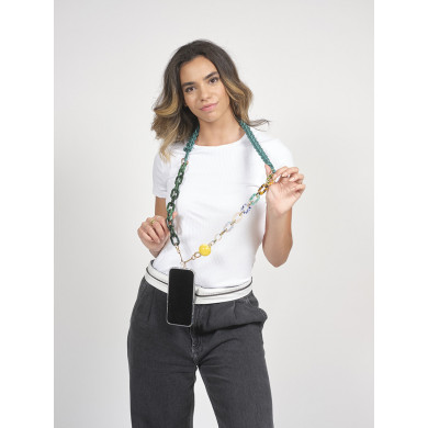 Chaîne triple maillons M 125cm Rome - Nuances de vert