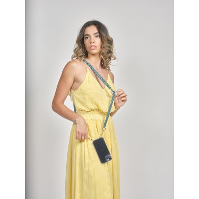 Chaîne maillons S finiton mat 120cm Nairobi - Bleu canard