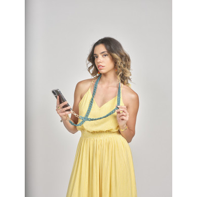 Chaîne maillons S finiton mat 120cm Nairobi - Bleu canard