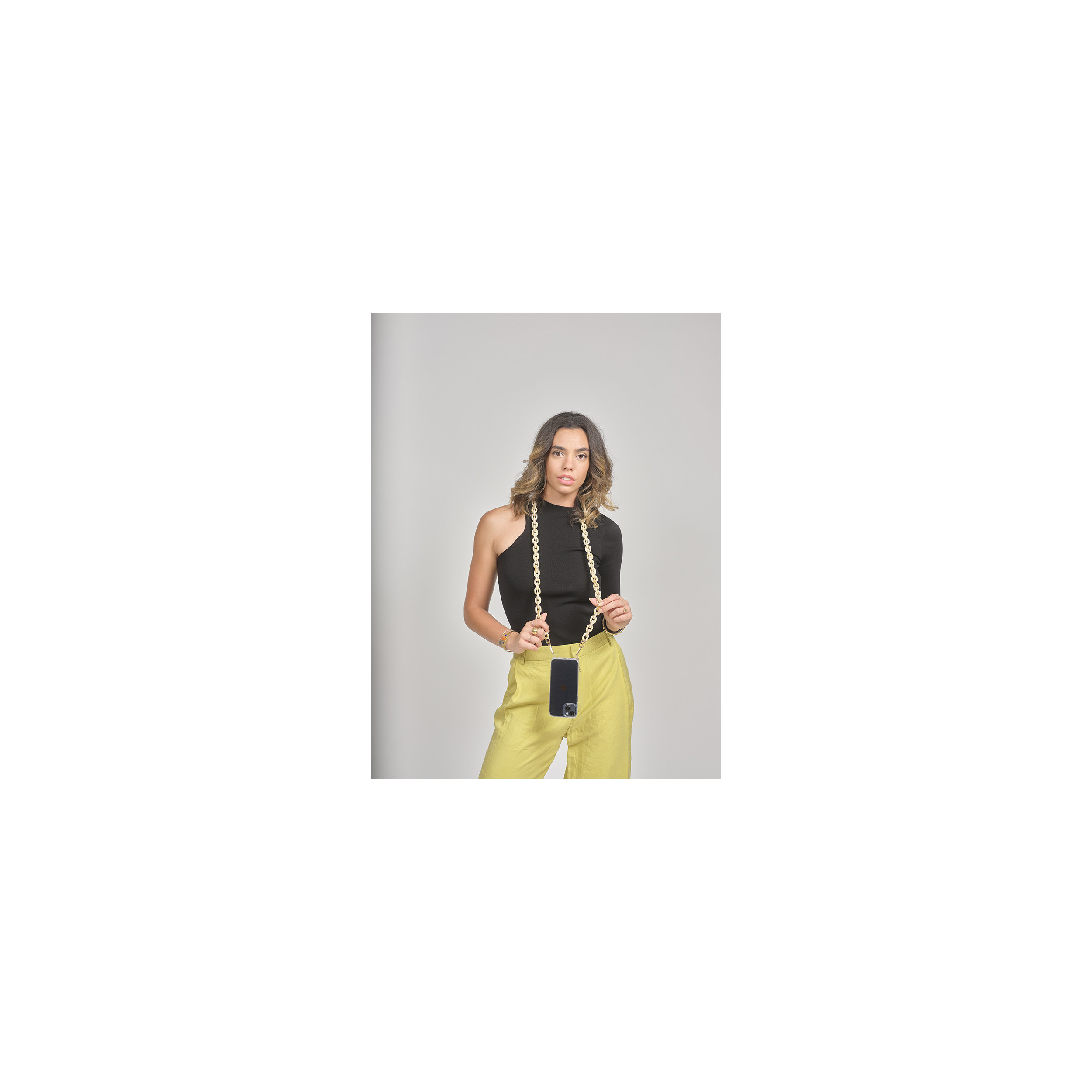 Chaîne maillons S 120cm New-York - Beige