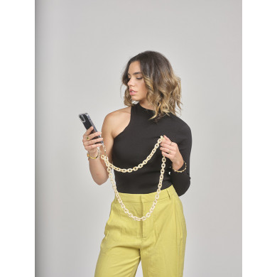 Chaîne maillons S 120cm New-York - Beige