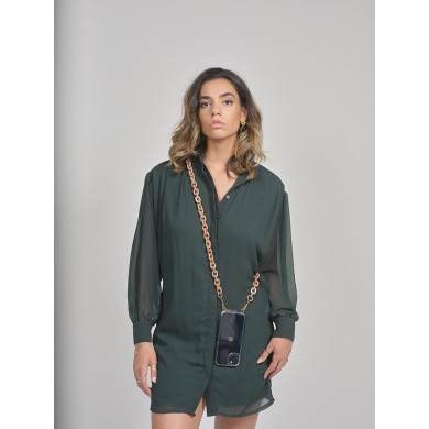 Chaîne maillons S 120cm New-York - Vieux rose