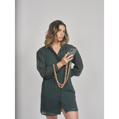 Chaîne maillons S 120cm New-York - Vieux rose