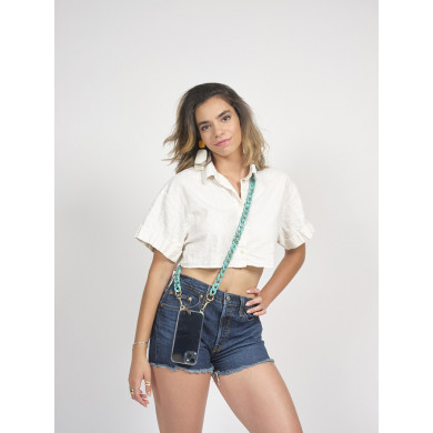 Chaîne maillons S 120cm Lima - Bleu turquoise