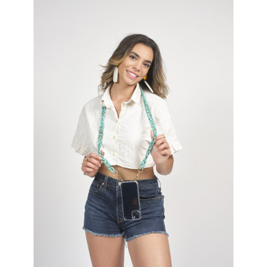 Chaîne maillons S 120cm Lima - Bleu turquoise