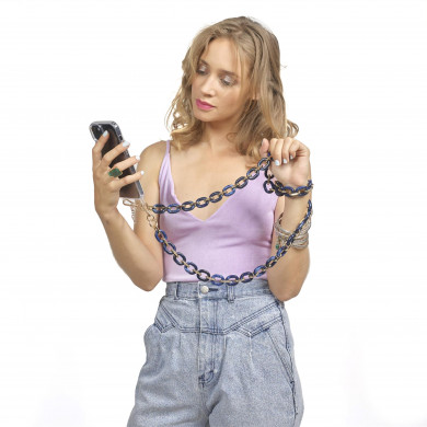 Chaîne maillons M 120cm Londres - Bleu marine