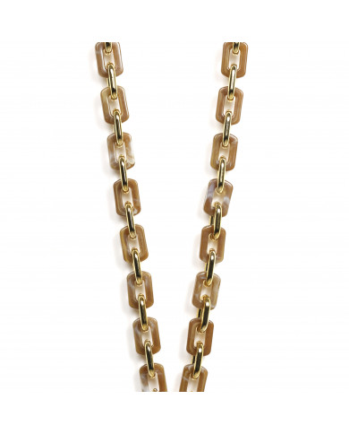Chaîne maillons M 120cm Montréal - Marron & or