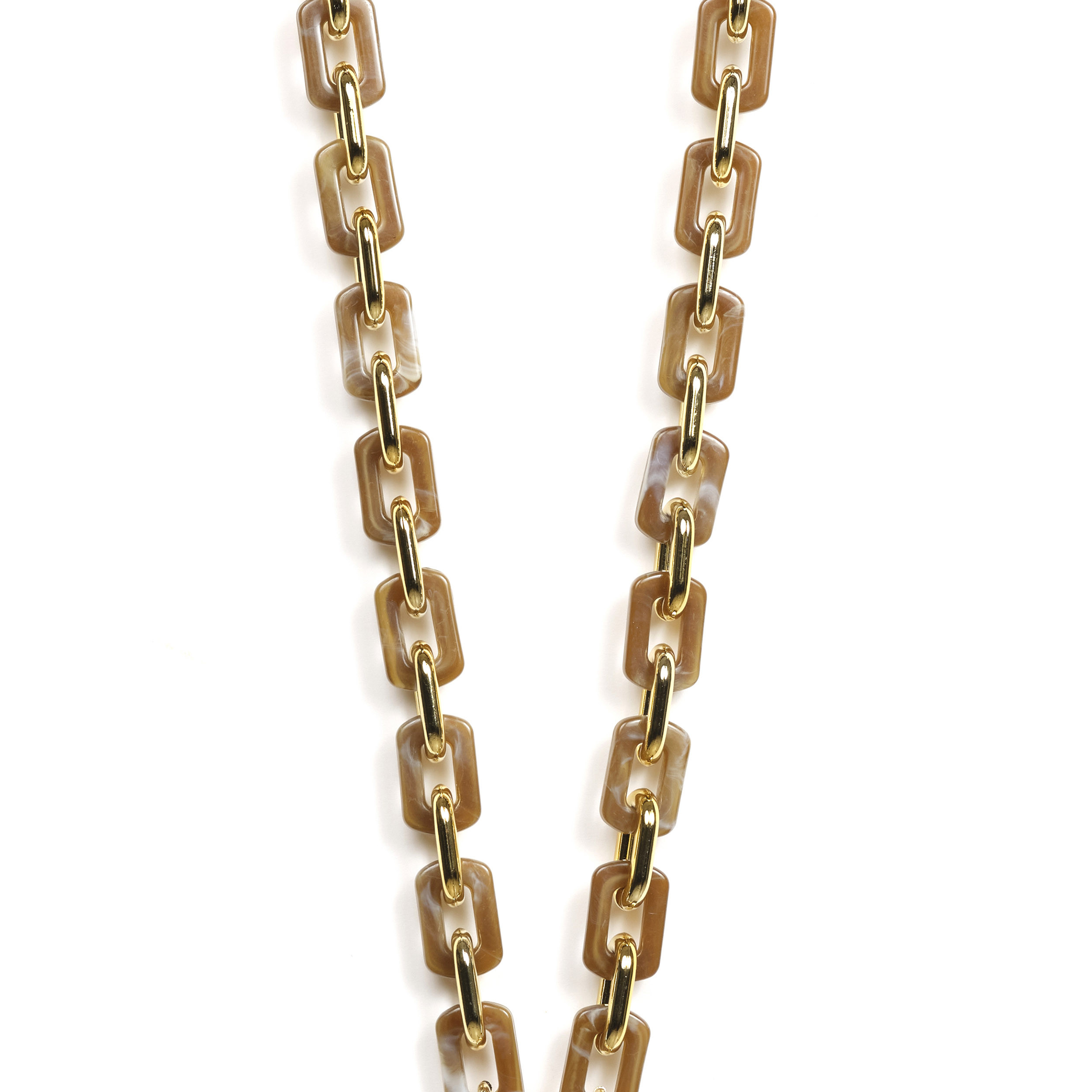 Chaîne maillons M 120cm Montréal - Marron & or