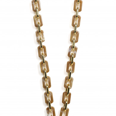 Chaîne maillons M 120cm Montréal - Marron & or