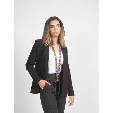 Chaîne maillons M 120cm Montréal - Violet & or