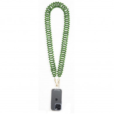 Chaîne bandoulière perles M 120cm Rio - Vert