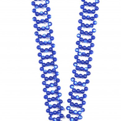 Chaîne bandoulière perles M 120cm Rio - Bleu électrique