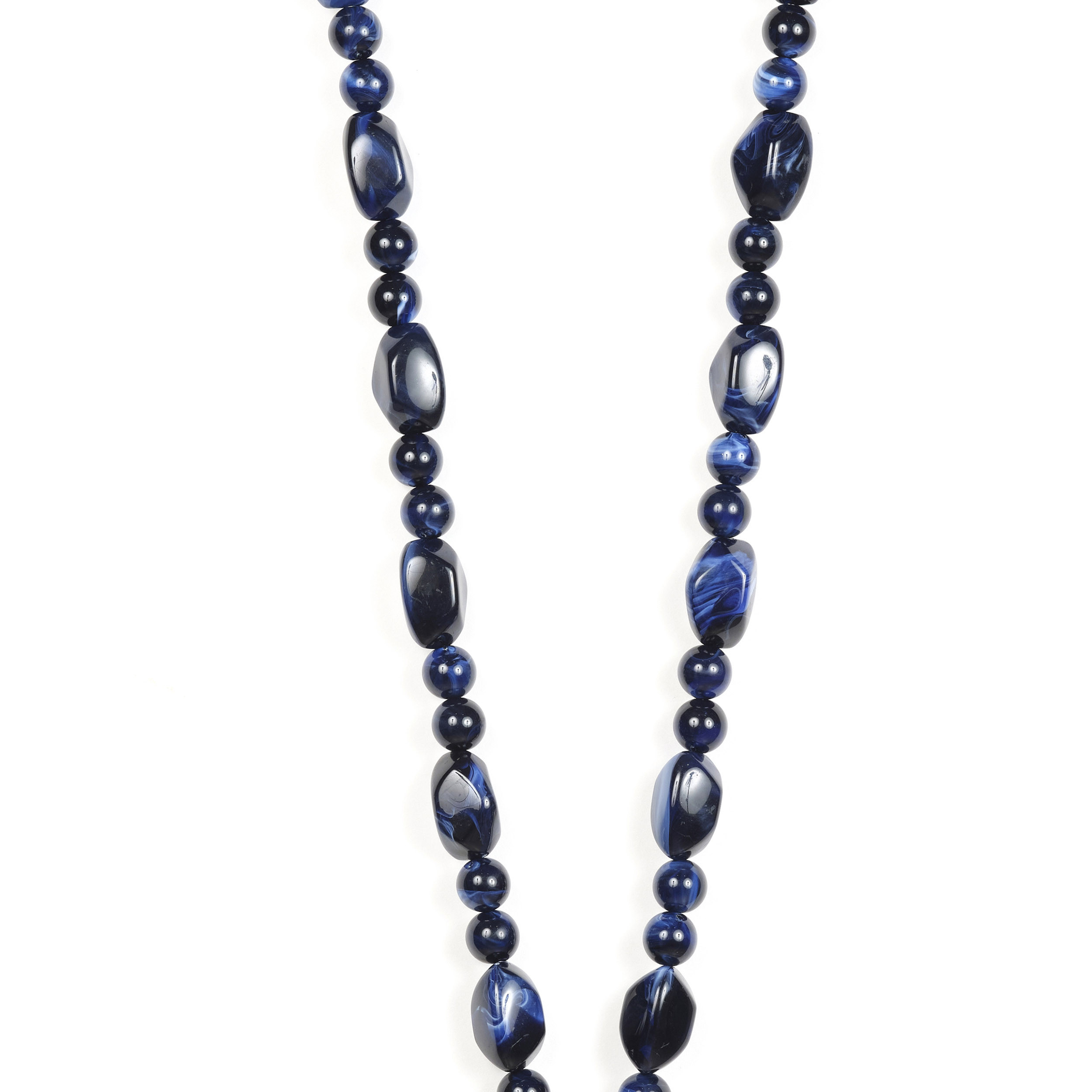 Chaîne perles 120cm Vancouver - Bleu nuit